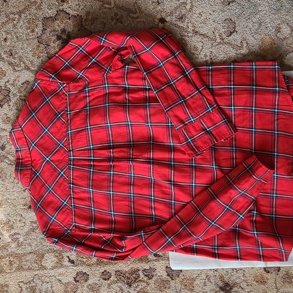 J Crew Boy Fit Christmas Plaid Flannel Shirt Small S EUC - Picture 5 of 5